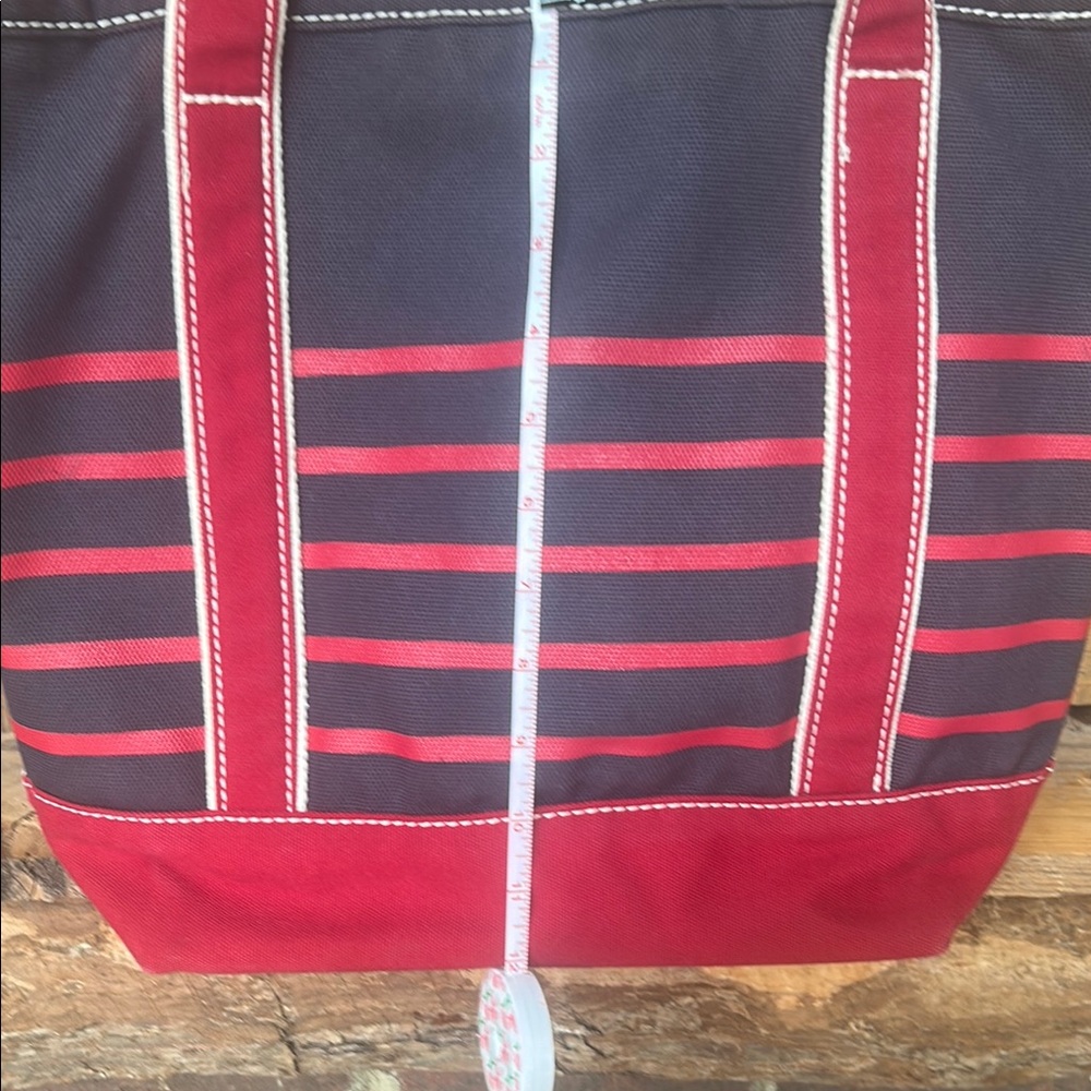 Lands' End Red and Black Tote Bag Durable Canvas - Picture 5 of 13